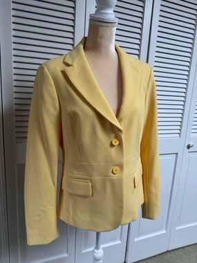 New York & Company Lemon Yellow Tailored Blazer Size 12 New without tags